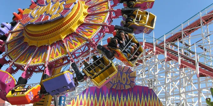 Roller coaster track at Belmont Park
